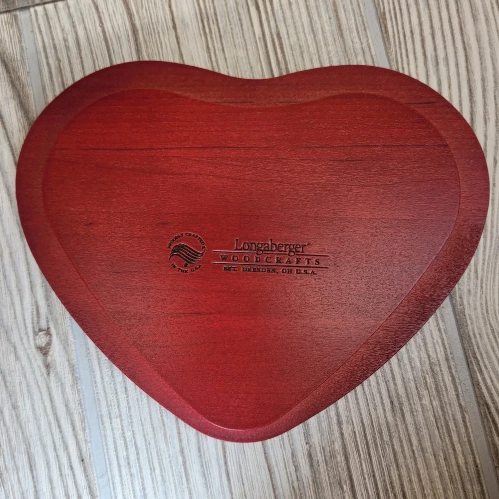 Longaberger Sweetheart True Love Basket‎ 2008 Red Heart Lid Protector Primitive
